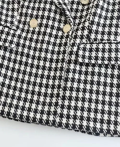 Blazer feminino xadrez preto e branco - imagem 6