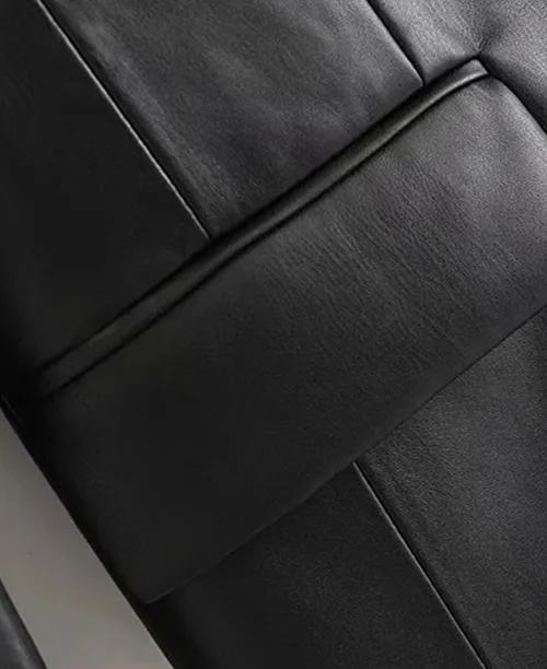 Blazer feminino de couro sintético - imagem 12