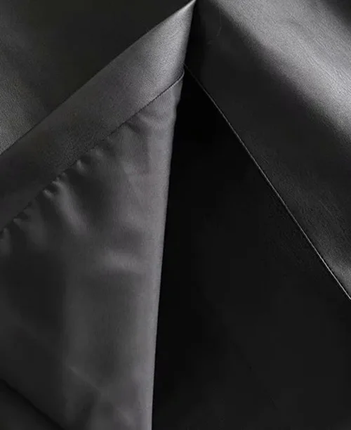 Blazer feminino de couro sintético - imagem 7