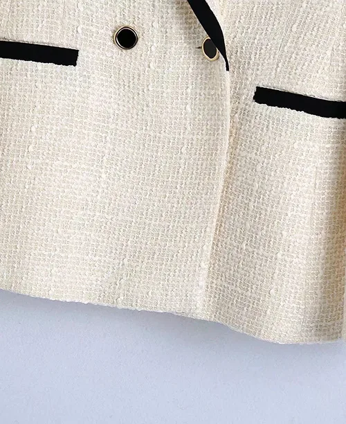 Blazer de tweed feminino preto e branco - imagem 5