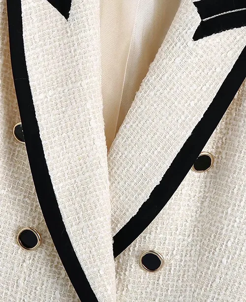 Blazer de tweed feminino preto e branco - imagem 3