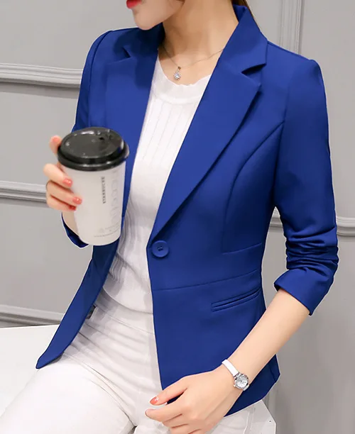 Blazer feminino slim fit acinturado colorido - imagem 10