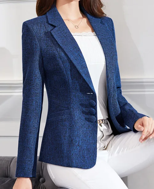 Blazer slim feminino acinturado - imagem 1