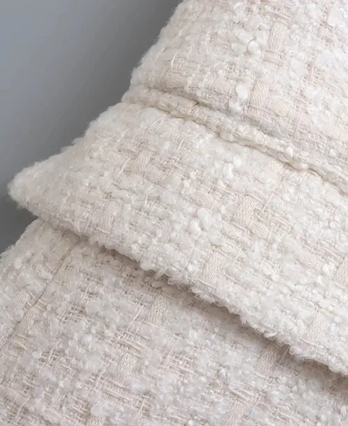 Blazer feminino branco de tweed - imagem 8