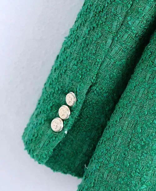 Blazer feminino verde de tweed - imagem 8