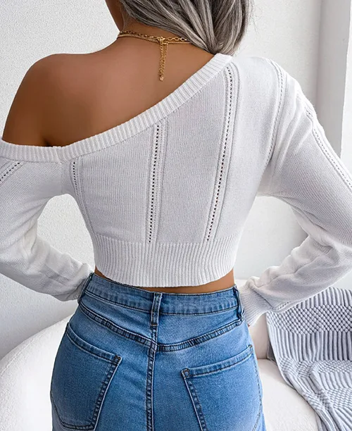 Blusa curta manga longa feminina - imagem 15
