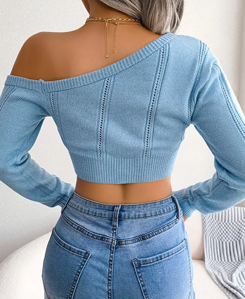 Blusa curta manga longa feminina - imagem 5