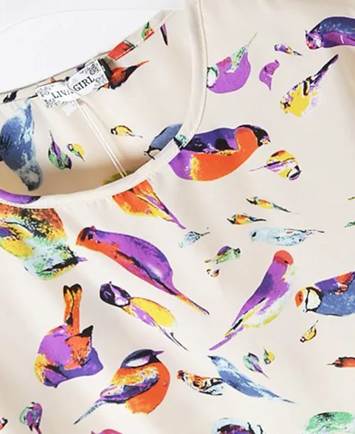 Blusa feminina estampa de pássaros - imagem 4