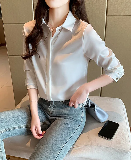 Camisa social feminina manga longa - imagem 5