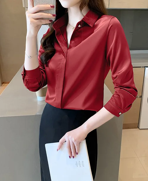 Camisa social feminina manga longa - imagem 8