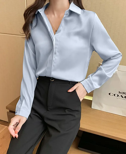 Camisa social feminina manga longa - imagem 6