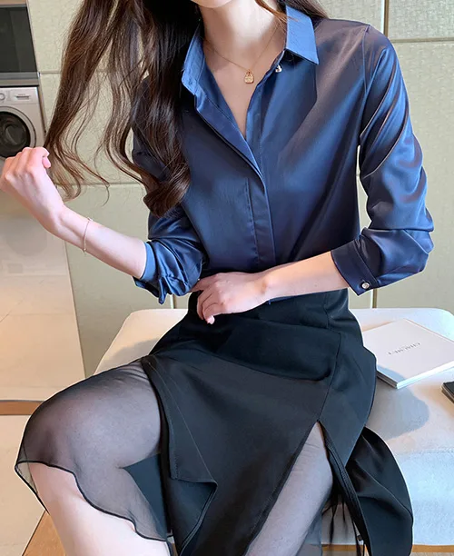 Camisa social feminina manga longa - imagem 3