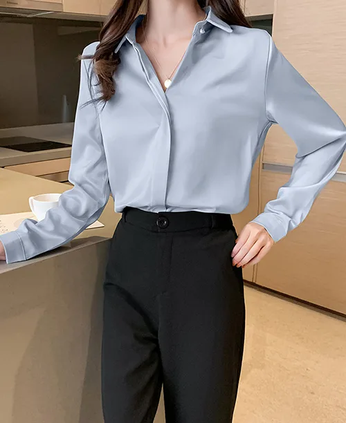 Camisa social feminina manga longa - imagem 7