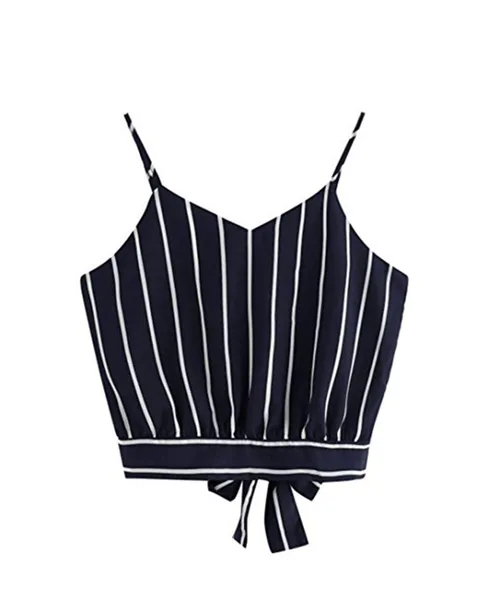 Blusa cropped de alça e laço - imagem 1