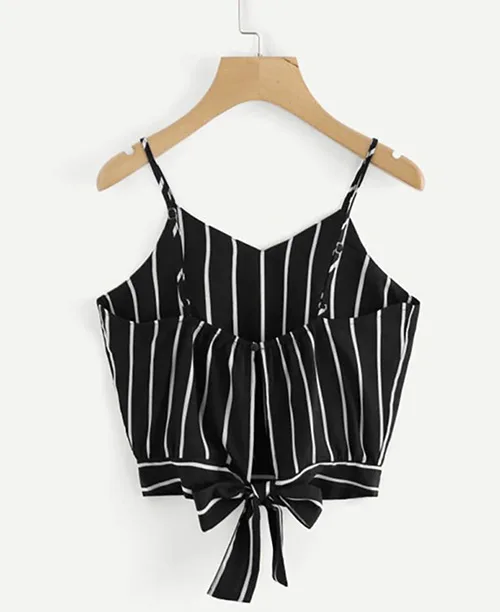 Blusa cropped de alça e laço - imagem 2