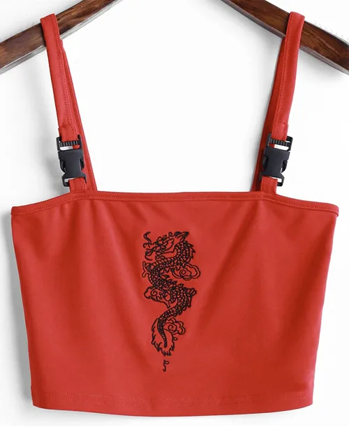 Cropped estampado com alcinha de fivela - imagem 5