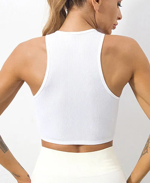 Blusa regata cropped canelada básica - imagem 3