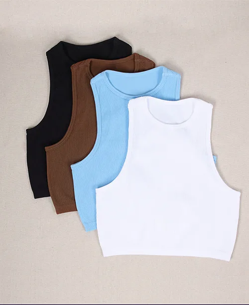 Blusa regata cropped canelada básica - imagem 7