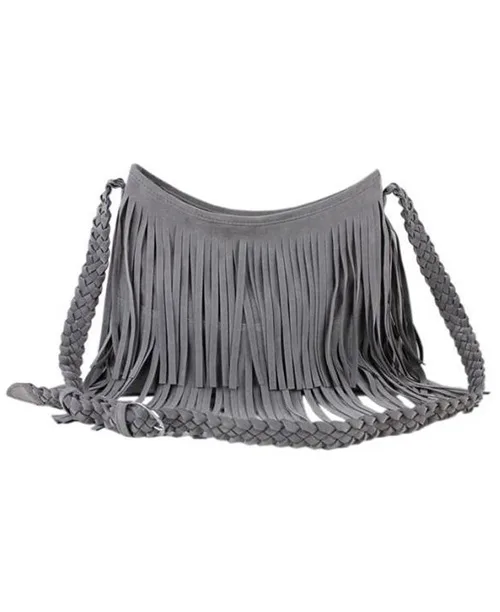 Bolsa de ombro feminina com franjas