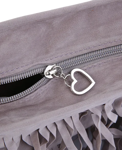 Bolsa de ombro feminina com franjas - imagem 4