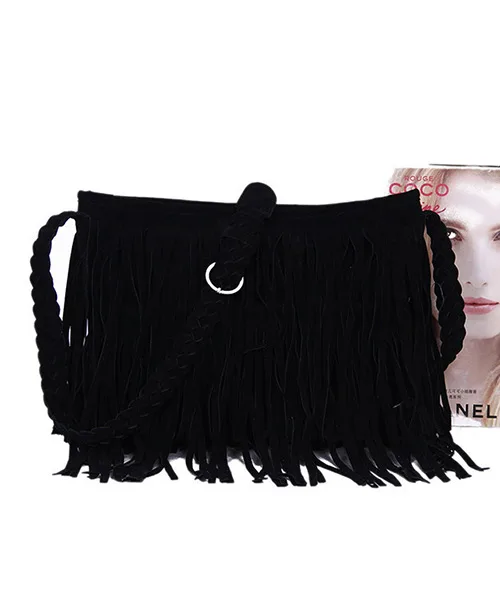 Bolsa de ombro feminina com franjas - imagem 3