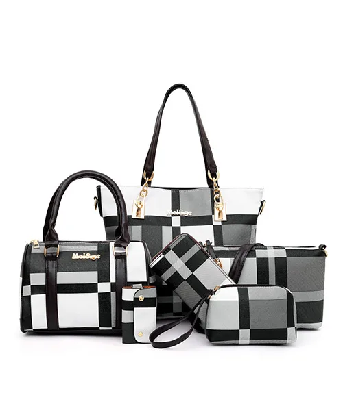 Bolsa feminina de ombro estampa xadrez