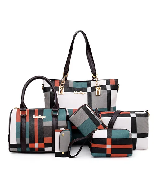 Bolsa feminina de ombro estampa xadrez