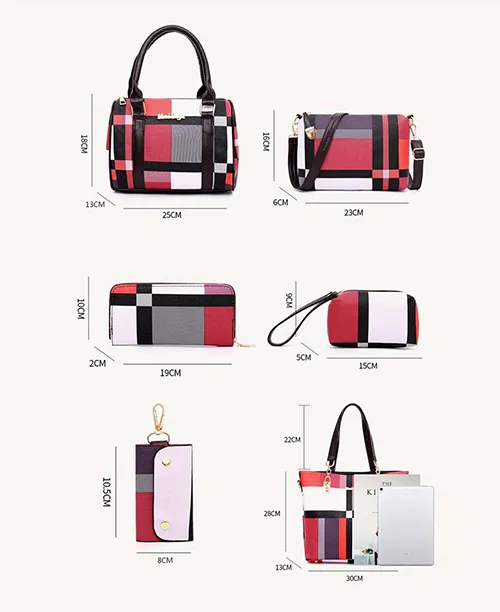 Bolsa feminina de ombro estampa xadrez - imagem 7
