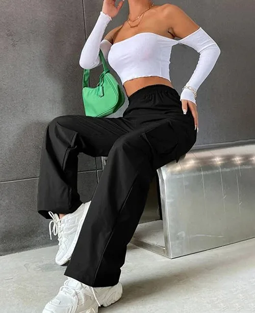 Calça cargo feminina de sarja - imagem 2