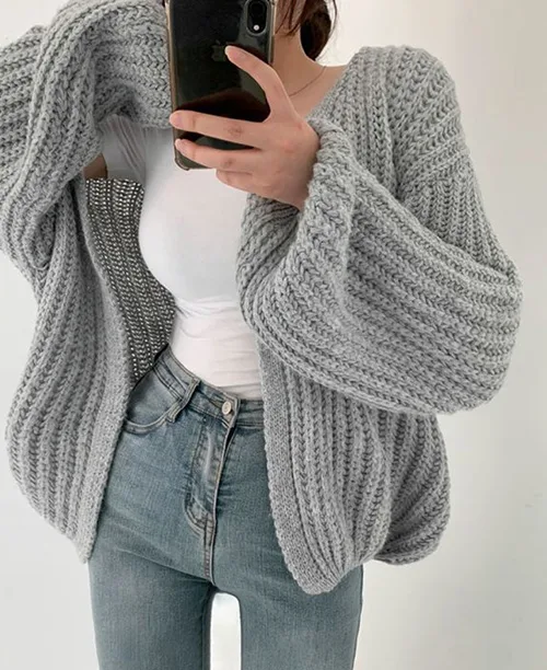 Cardigan feminino de tricot - imagem 7