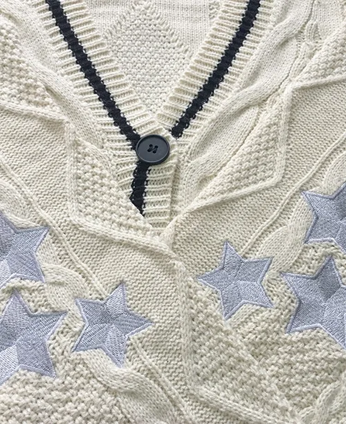 Cardigan feminino de tricot grosso bege - imagem 6
