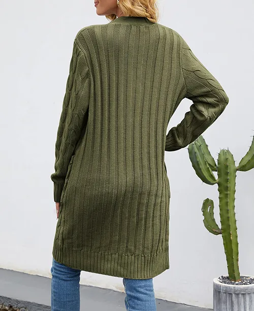 Cardigan feminino longo de tricot - imagem 16