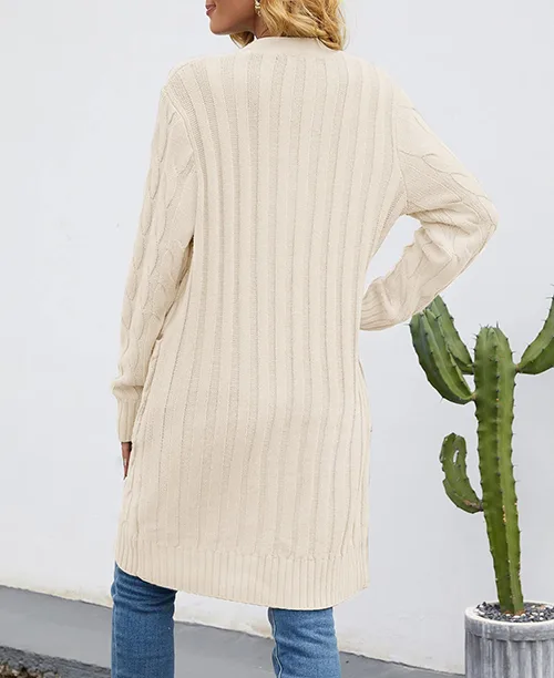 Cardigan feminino longo de tricot - imagem 8