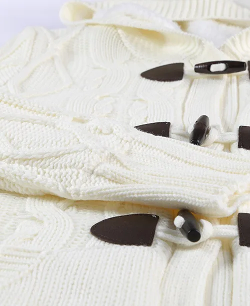 Cardigan feminino de tricot com capuz - imagem 4