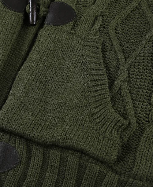 Cardigan feminino de tricot com capuz - imagem 13