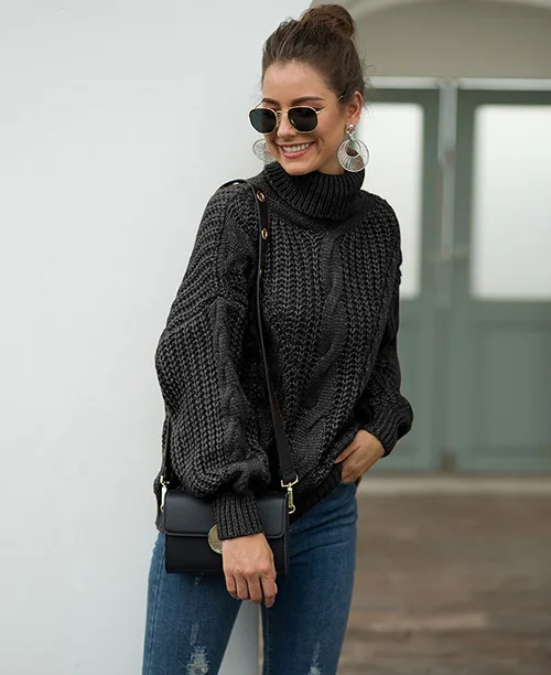 Suéter feminino tricot gola alta - imagem 8