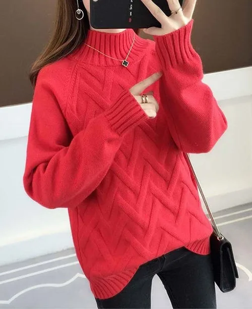 Suéter feminino gola redonda várias cores - imagem 7