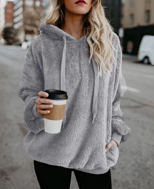 Casaco feminino de inverno com lã sintética - imagem 3