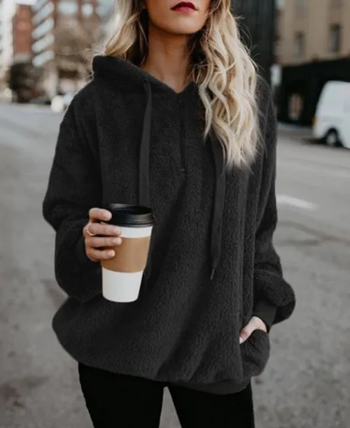 Casaco feminino de inverno com lã sintética - imagem 6