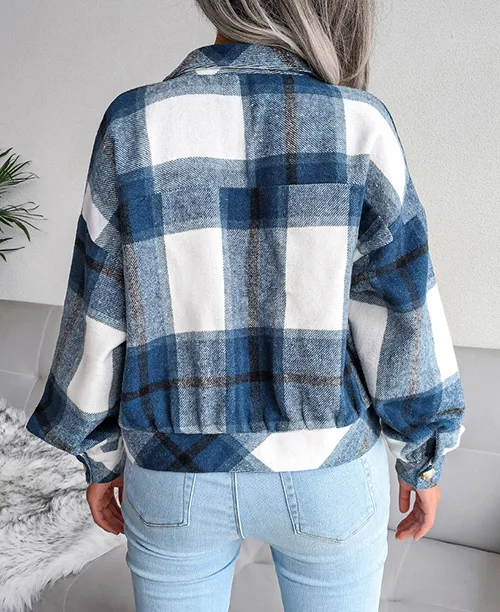 Jaqueta xadrez feminina flanelada - imagem 10