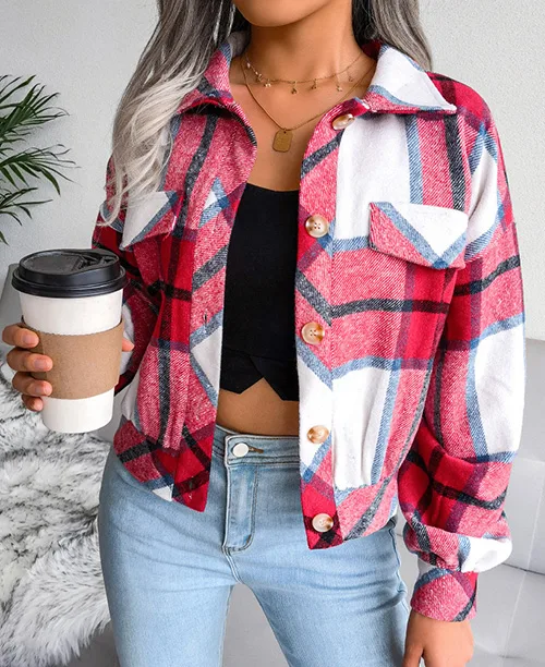 Jaqueta xadrez feminina flanelada - imagem 15