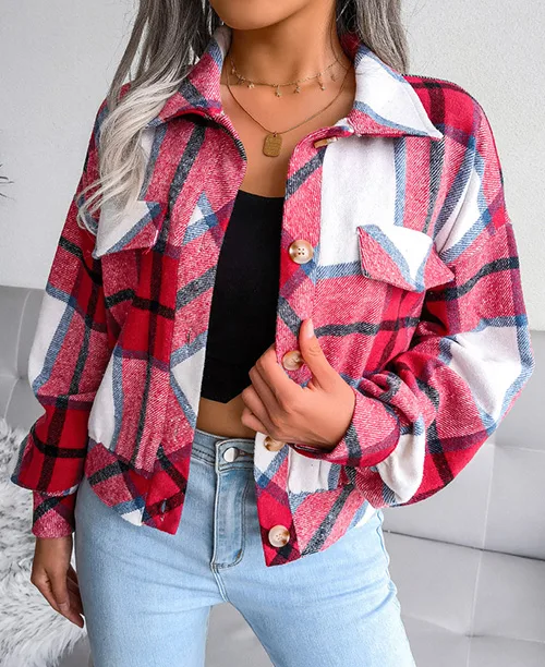 Jaqueta xadrez feminina flanelada - imagem 14