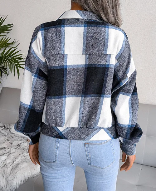 Jaqueta xadrez feminina flanelada - imagem 7