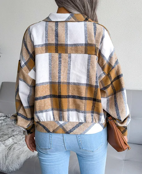 Jaqueta xadrez feminina flanelada - imagem 13