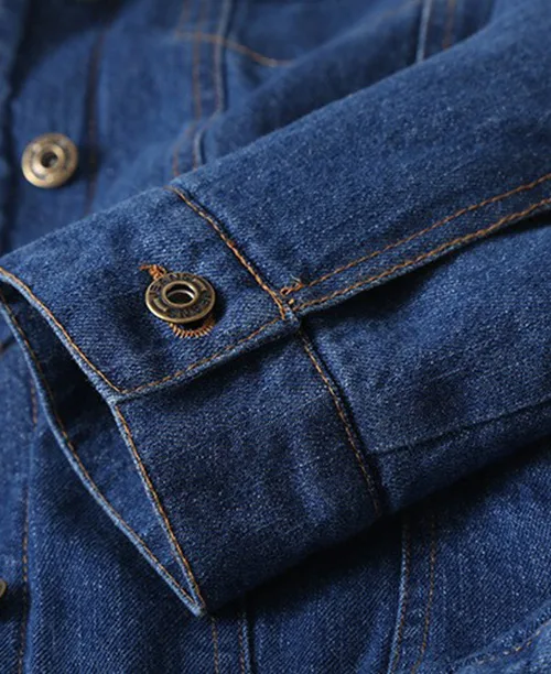 Jaqueta jeans feminina forrada com lã - imagem 7