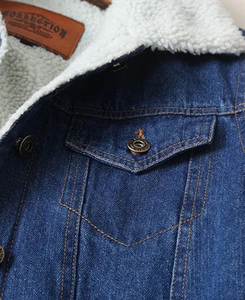 Jaqueta jeans feminina forrada com lã - imagem 8