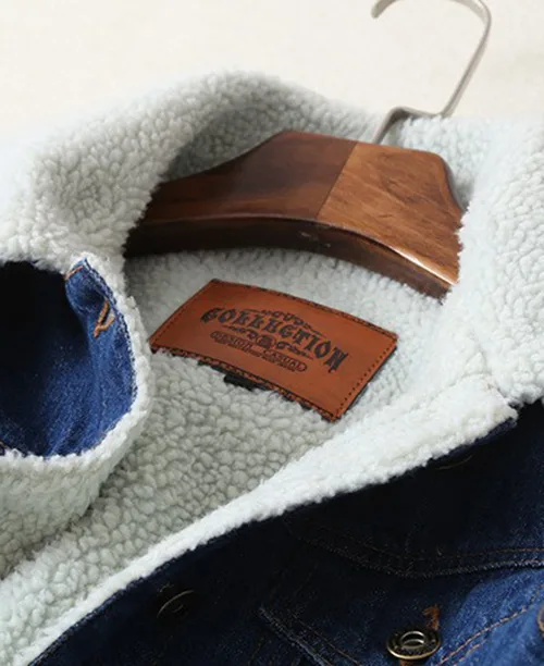Jaqueta jeans feminina forrada com lã - imagem 3