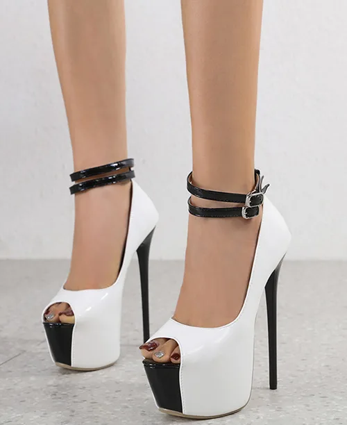 Sapato Peep Toe branco salto fino - imagem 3