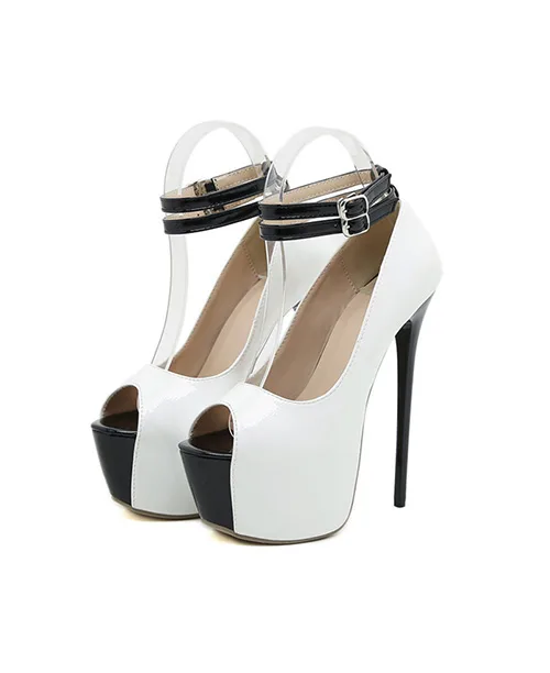 Sapato Peep Toe branco salto fino - imagem 5