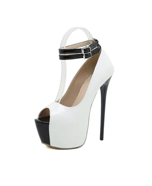 Sapato Peep Toe branco salto fino - imagem 6